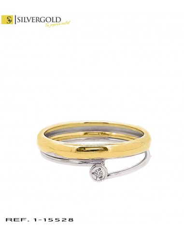1-1-15528-1-DIA-Anillo oro bicolor 18Kt. con diamante