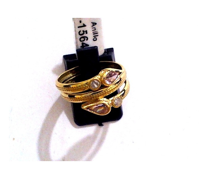 1-1-15641-2-Anillo oro 18Kt. en espiral con piedras