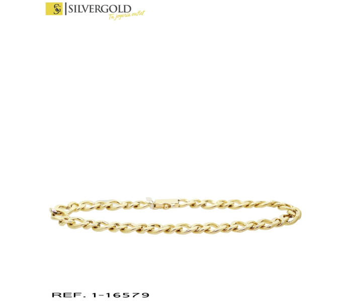 1-1-16579-1-Pulsera oro 18Kt tipo Barbada alternada