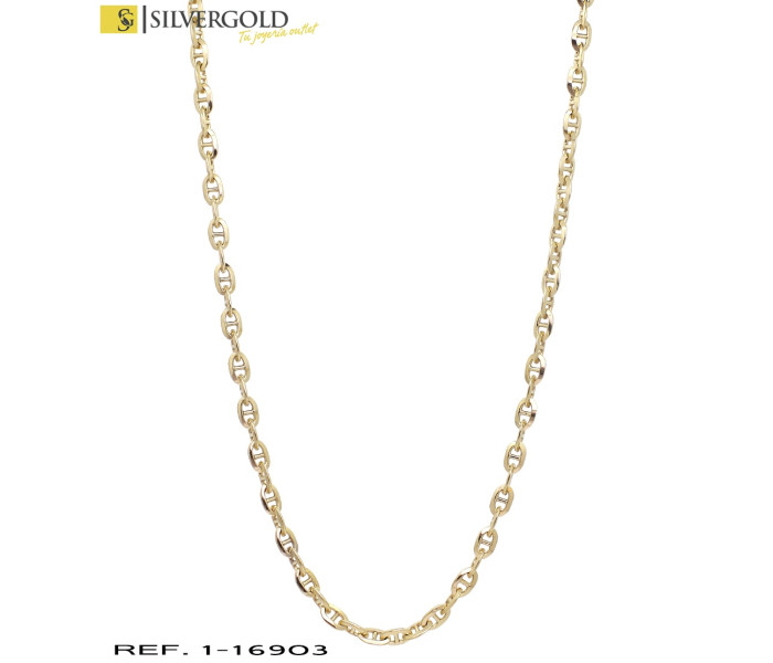 1-1-16903-1-Cadena oro 18Kt. tipo banana barra