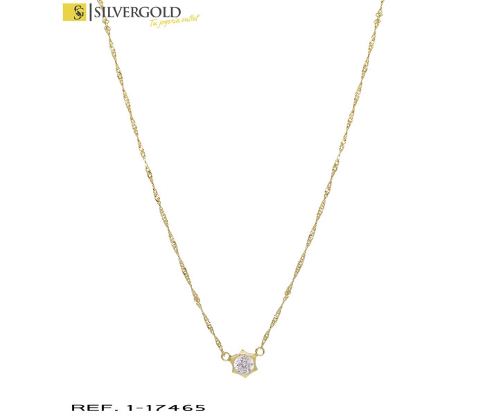 1-1-17465-1-Gargantilla oro 18Kt. con colgante fijo
