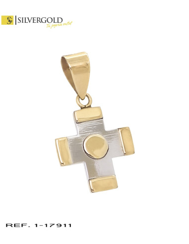 1-1-17912-1-Cruz acero y oro 18Kt. clásica