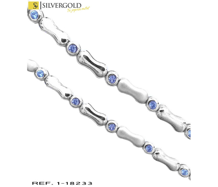 1-1-18233-1-Pulsera oro blanco 18Kt. con piedra tipo aguamarina