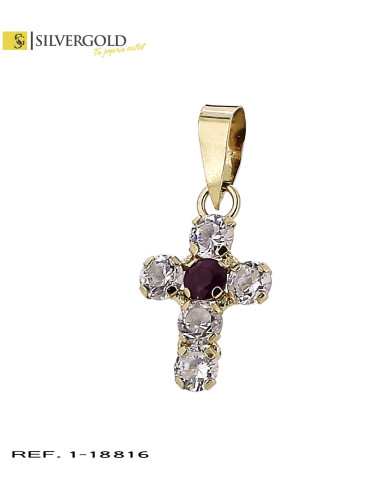 1-1-18816-1-Cruz oro 18Kt. con circonitas