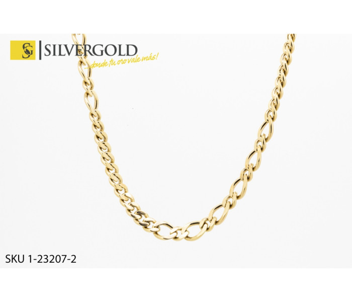 1-1-23207-1-Cadena maciza de eslabón combinado. Oro 18 kt.