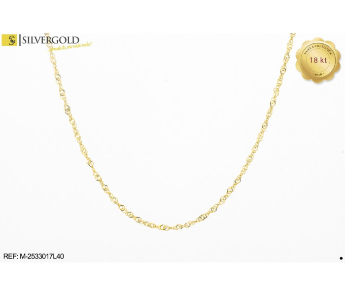 1-1-23334-1-COLECCIÓN 2018 Cadena estilo Singapur. Oro 18 kt.