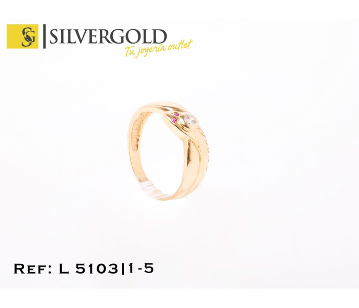1-1-5-1-Solitario oro 18Kt. en fantasía de serpiente L5103