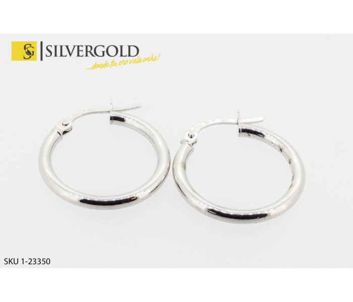 1-1-23350-1-COLECCIÓN 2018 Pendientes aro, oro blanco. Oro 18 kt.
