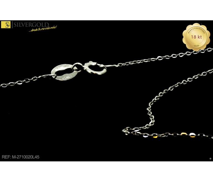 1-1-23357-1-COLECCIÓN 2018 Cadena infantil estilo Forzada en oro blanco. Oro 18 kt.