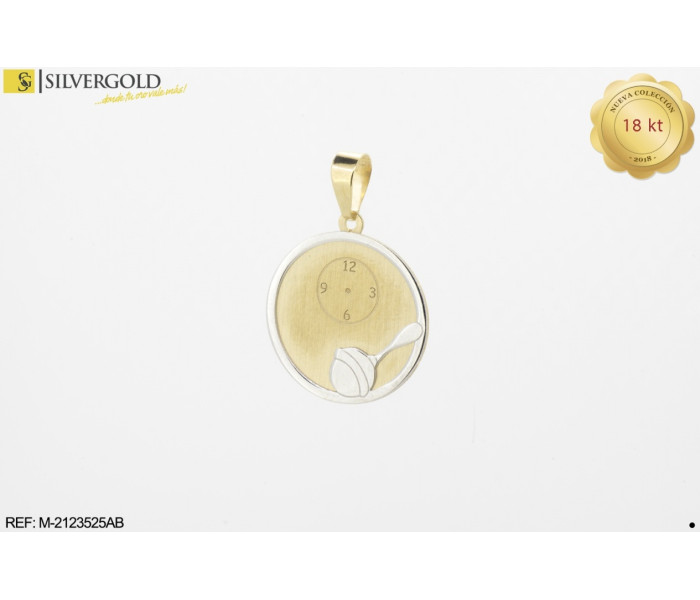 1-1-23362-1-COLECCIÓN 2018 Colgante medalla bicolor. Oro 18 kt