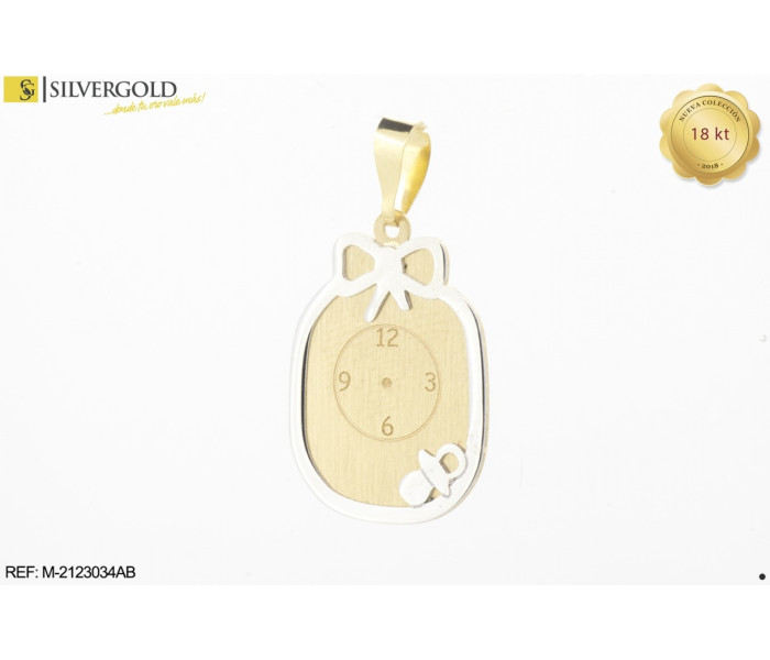 1-1-23363-1-COLECCIÓN 2018 Medalla ovalada con detalles en oro blanco.