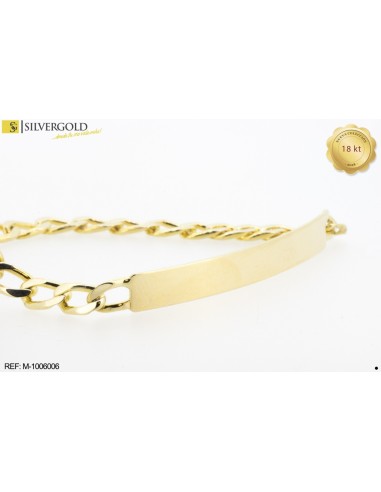 1-1-23402-1-COLECCIÓN 2018 Pulsera esclava de chapa lisa. Oro 18 kt.