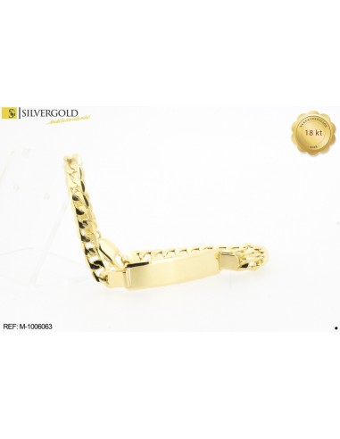 1-1-23406-1-COLECCIÓN 2018 Pulsera de identidad con eslabón Barbada.Oro 18 kt.