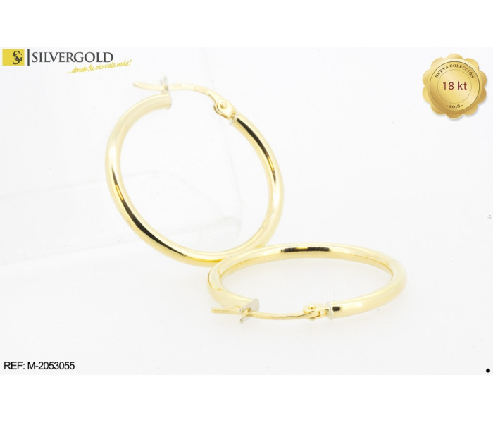 1-1-23424-1-COLECCIÓN 2018 Pendientes de aro con cierre catalán. Oro 18 kt..