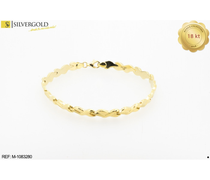 1-1-23437-1-COLECCIÓN 2018 Pulsera efecto cadeneta. Oro 18 kt.
